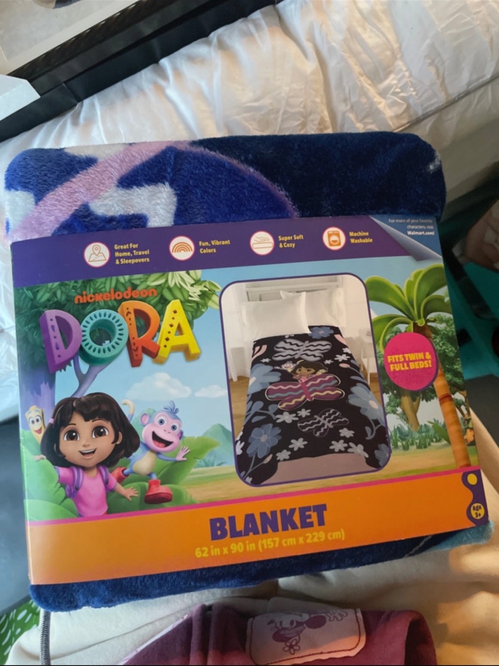 Nickelodeon Dora Blue Kids Plush Blanket